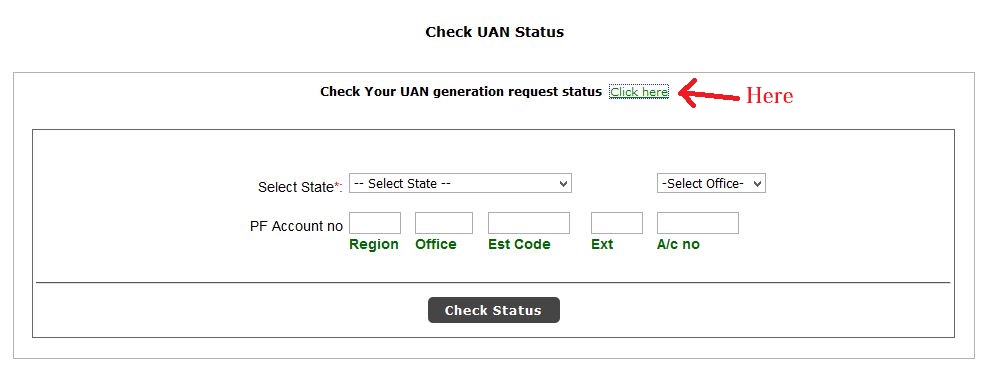 UAN Generation Request Status